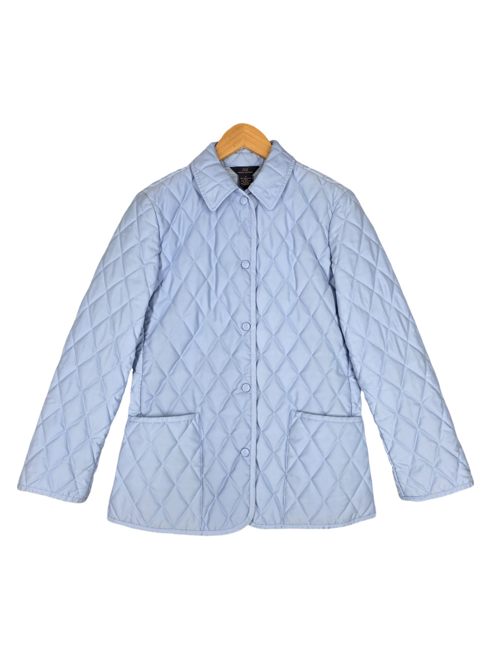 BROOKS BROTHERS 346 QUILTED JACKET – WOMEN’S SIZE 4 – LIGHT BLUE DIAMOND STITCH